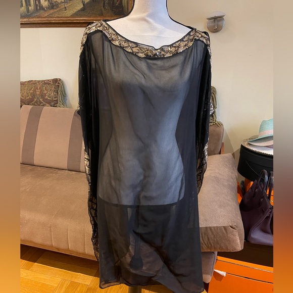 Ariella embroidered  caftan tunic dress long top Sz L - Picture 7 of 16